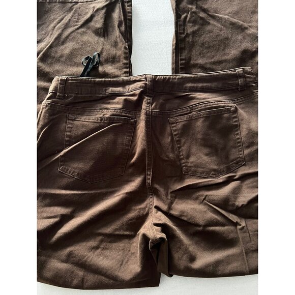 Jones New York Signature Womens Brown Stretch Flared Pants Size 12 - Picture 3 of 7